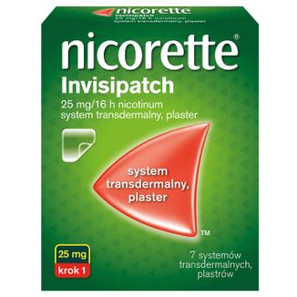 Nicorette Invisipatch 25 mg/16 h, system transdermalny, plaster, 7 sztuk - zdjęcie produktu