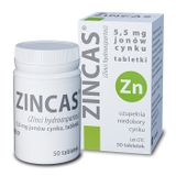 Zincas 5,5 mg, 50 tabletek - miniaturka zdjęcia produktu