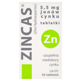 Zincas 5,5 mg, 50 tabletek - miniaturka zdjęcia produktu