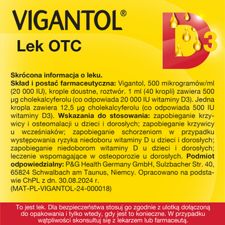 Vigantol 20 000IU, krople doustne, roztwór, 10 ml - 9 - zdjęcie produktu