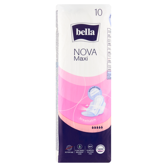 Bella Nova, podpaski higieniczne Softiplait ze skrzydełkami, Maxi, 10 sztuk - zdjęcie produktu