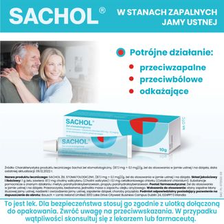 Sachol (87,1 mg + 0,1 mg)/g, żel stomatologiczny, 10 g USZKODZONE OPAKOWANIE - 4 - zdjęcie produktu