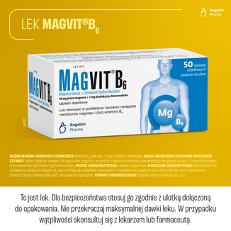 Magvit B6 48 mg + 5 mg, 50 tabletek dojelitowych USZKODZONE OPAKOWANIE - 8 - zdjęcie produktu