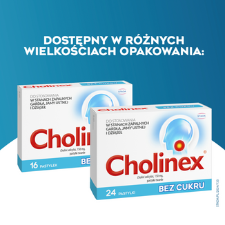 Cholinex 150 mg, bez cukru, 16 pastylek do ssania - 5 - zdjęcie produktu