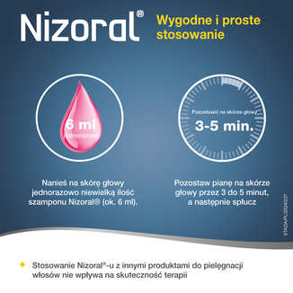 Nizoral 20 mg/ g, szampon przeciwłupieżowy, 6 ml x 6 saszetek - 6 - zdjęcie produktu