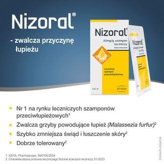 Nizoral 20 mg/ g, szampon przeciwłupieżowy, 6 ml x 6 saszetek - 5 - zdjęcie produktu