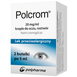 Polcrom 20 mg/ ml, krople do oczu, rozwór, 2 x 5 ml - zdjęcie produktu
