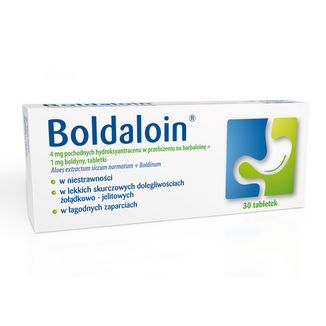 Boldaloin 23,6 mg + 1,0 mg, 30 tabletek USZKODZONE OPAKOWANIE - zdjęcie produktu