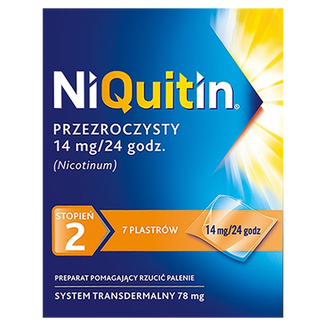 NiQuitin Przezroczysty 14 mg/ 24h, system transdermalny, plastry, 7 sztuk  - zdjęcie produktu