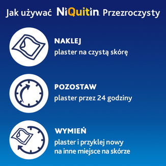 NiQuitin Przezroczysty 14 mg/ 24h, system transdermalny, plastry, 7 sztuk  - 7 - zdjęcie produktu