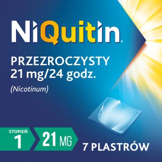 NiQuitin Przezroczysty 21 mg/24 h, system transdermalny, plastry, 7 sztuk - 2 - zdjęcie produktu