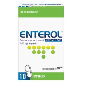 Enterol 250 mg, Saccharomyces boulardii, 10 kapsułek - zdjęcie produktu