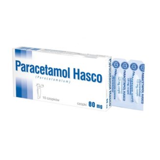 Paracetamol Hasco 80 mg, czopki, 10 sztuk - zdjęcie produktu