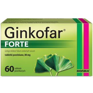 Ginkofar Forte 80 mg, 60 tabletek powlekanych - zdjęcie produktu