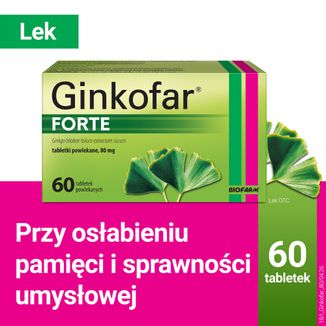 Ginkofar Forte 80 mg, 60 tabletek powlekanych - 2 - zdjęcie produktu