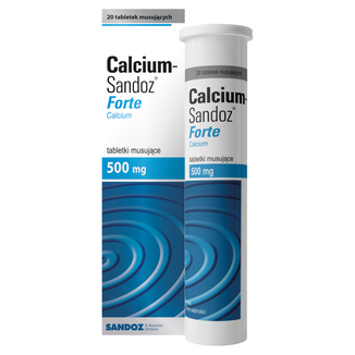 Calcium-Sandoz Forte 500 mg, 20 tabletek musujących - 2 - zdjęcie produktu