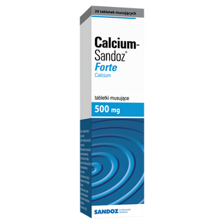 Calcium-Sandoz Forte 500 mg, 20 tabletek musujących - 2 - zdjęcie produktu