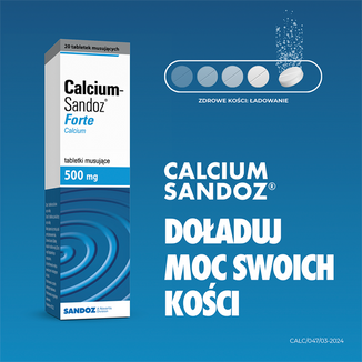Calcium-Sandoz Forte 500 mg, 20 tabletek musujących - 3 - zdjęcie produktu