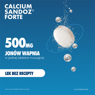Calcium-Sandoz Forte 500 mg, 20 tabletek musujących - 4 - zdjęcie produktu