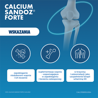 Calcium-Sandoz Forte 500 mg, 20 tabletek musujących - 5 - zdjęcie produktu