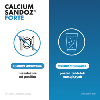 Calcium-Sandoz Forte 500 mg, 20 tabletek musujących - 6 - zdjęcie produktu