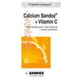 Calcium Sandoz + Vitamina C 260 mg + 1000 mg, smak pomarańczowy, 10 tabletek musujących USZKODZONE OPAKOWANIE - miniaturka zdjęcia produktu
