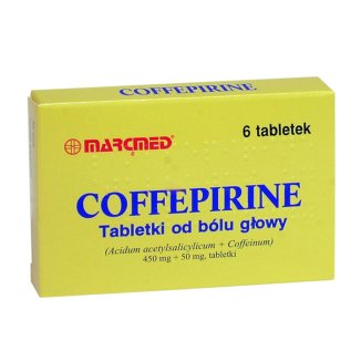 Coffepirine Tabletki od bólu głowy 450 mg + 50 mg, 6 tabletek - zdjęcie produktu