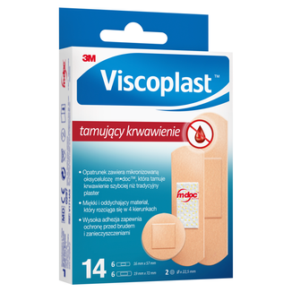 Viscoplast Tamujący krwawienie, plastry z opatrunkiem, 3 rozmiary, 14 sztuk - 2 - zdjęcie produktu
