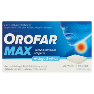 Orofar Max 2 mg + 1 mg, smak miętowy, 20 pastylek twardych - 3 - zdjęcie produktu