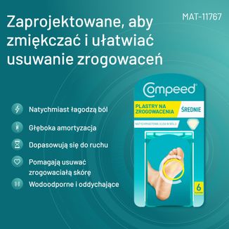 Compeed, plastry na zrogowacenia, hydrokoloidowe, średnie, 6 sztuk USZKODZONE OPAKOWANIE - 4 - zdjęcie produktu