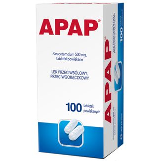 Apap 500 mg, 100 tabletek powlekanych - 2 - zdjęcie produktu