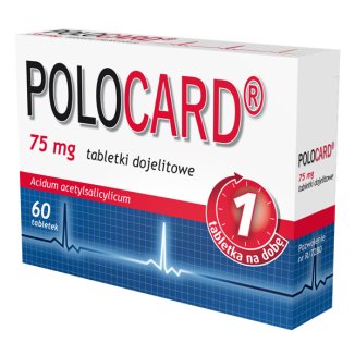 Polocard, 75 mg, 60 tabletek dojelitowych USZKODZONE OPAKOWANIE Polocard, 75 mg, 60 tabletek dojelitowych USZKODZONE OPAKOWANIE - zdjęcie produktu