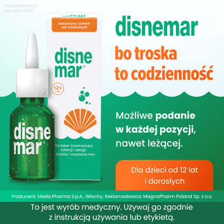 Disnemar, izotoniczny roztwór soli mineralnych do nosa, 25 ml - 3 - zdjęcie produktu