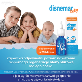 Disnemar Baby, izotoniczny roztwór soli mineralnych do nosa, 25 ml - 7 - zdjęcie produktu