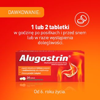 Alugastrin 340 mg, smak miętowy, 20 tabletek do rozgryzania i żucia - 5 - zdjęcie produktu