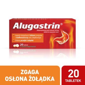 Alugastrin 340 mg, smak miętowy, 20 tabletek do rozgryzania i żucia - 2 - zdjęcie produktu