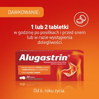 Alugastrin 340 mg, smak miętowy, 20 tabletek do rozgryzania i żucia - 6 - zdjęcie produktu