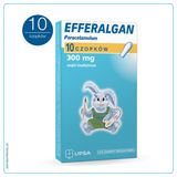 Efferalgan 300 mg, czopki doodbytnicze, 10 sztuk KRÓTKA DATA - miniaturka zdjęcia produktu