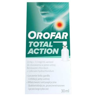 Orofar Total Action (2 mg + 1,5 mg)/ml, aerozol do stosowania w jamie ustnej, 30 ml - 2 - zdjęcie produktu