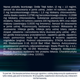 Orofar Total Action (2 mg + 1,5 mg)/ml, aerozol do stosowania w jamie ustnej, 30 ml - 8 - zdjęcie produktu