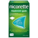 Nicorette FreshMint Gum 2 mg, guma do żucia, lecznicza, 105 sztuk USZKODZONE OPAKOWANIE - miniaturka zdjęcia produktu