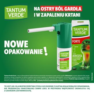 Tantum Verde Forte 3 mg/ ml, aerozol do stosowania w jamie ustnej i gardle, 15 ml - 2 - zdjęcie produktu
