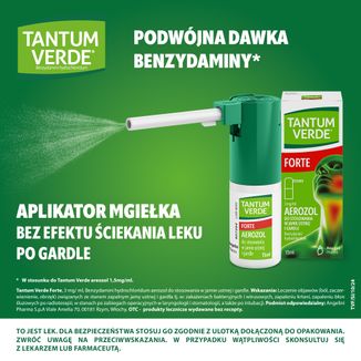 Tantum Verde Forte 3 mg/ ml, aerozol do stosowania w jamie ustnej i gardle, 15 ml - 4 - zdjęcie produktu