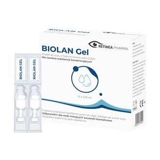 Biolan Gel 0,3%, krople do oczu, 0,35 ml x 10 minimsów - zdjęcie produktu