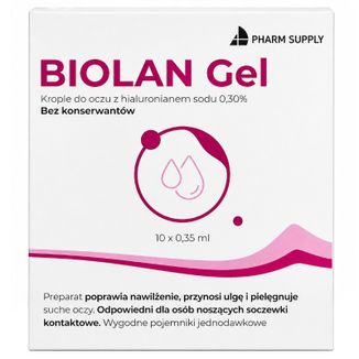 Biolan Gel 0,3%, krople do oczu, 0,35 ml x 10 minimsów - 3 - zdjęcie produktu