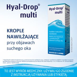 Hyal-Drop Multi, nawilżające krople do oczu, 10 ml USZKODZONE OPAKOWANIE - 3 - zdjęcie produktu
