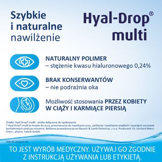 Hyal-Drop Multi, nawilżające krople do oczu, 10 ml USZKODZONE OPAKOWANIE - 5 - zdjęcie produktu
