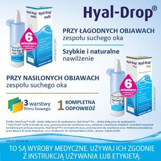 Hyal-Drop Multi, nawilżające krople do oczu, 10 ml USZKODZONE OPAKOWANIE - 6 - zdjęcie produktu