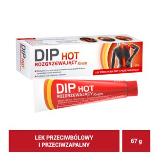 Dip Hot Rozgrzewający (128 mg + 59,1 mg + 19,7 mg + 14,7 mg)/g, krem, 67 g USZKODZONE OPAKOWANIE - 2 - zdjęcie produktu