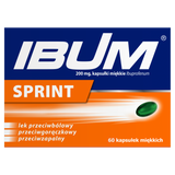 Ibum Sprint 200 mg, 60 kapsułek miękkich - miniaturka zdjęcia produktu
